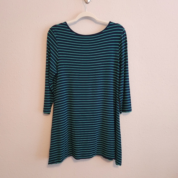Soft Surroundings Green Navy Striped‎ Tunic Size Medium - Picture 11 of 12